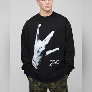 Boohoo Black Graphic Crewneck‎ Sweater